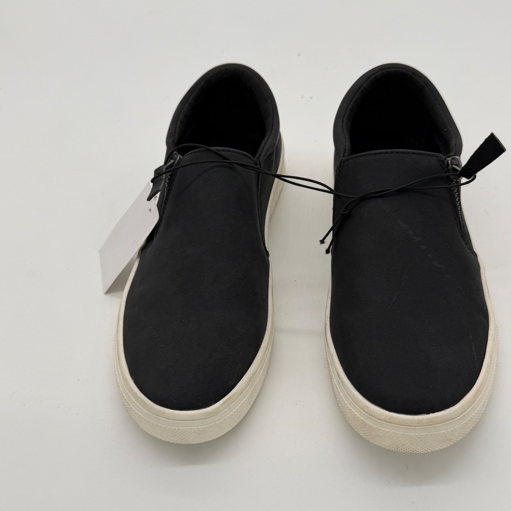 Kensie Womens Slip On Sneakers Black Side Zip Platform Shoes Size 6 1588849‎